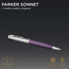 Parker Sonnet Violet with Sand Blasted Chrome Ballpoint Pen Medium Black Ink