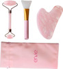 Envie Rose Quartz Facial Roller Set and Storage Bag