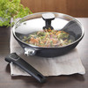 Home Icon 28 cm Induction Wok With Glass Lid Non Stick and Detachable Handle