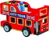 Toyland Wooden London City Tour Bus Red with Union Flag