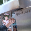 Qubestove 2-1 Outdoor Pizza Oven with 12.6'' Rotating Pizza Stone Wood Fired