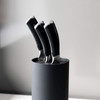Grunwerg BLK-212BK Triangular Fibre Knife Block, Plastic, Black