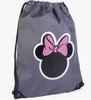 Minnie Mouse Drawstring Gym Bag Grey 16" X 12" (29cm X 40cm)