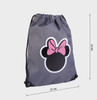 Minnie Mouse Drawstring Gym Bag Grey 16" X 12" (29cm X 40cm)