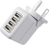 Reflex Active 4 Port USB Mains Plug with UK, U.S, Asia and EU Plugs