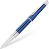 Cross Beverly Translucent Cobalt Blue Lacquer Medium Black Rollerball Pen