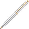 Sheaffer 100 Shiny Chrome Ballpoint Pen with Gold Trim
