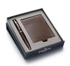 Sheaffer 100 Glossy Coffee Brown Ballpoint Pen and Wallet Gold Trim G2937051