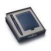 Sheaffer Reminder Satin Blue Ballpoint Pen Glossy Black PVD Trim Gift Pack