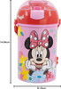 Minnie Mouse Drinks Bottle 450ml with Permanent Pop up Straw Pink
