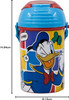 Mickey Mouse and Donald Duck Drinks Bottle 450ml with Permanent Pop up Straw