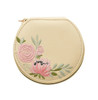 Sophia Faux Leather Zipped Jewellery Box with Beautiful Embroidered Flowers