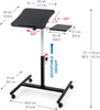 Standing Desk Table for Laptops, Solid and Stable on Wheels Fully Adjustable