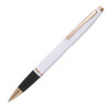 Cross Calais Pearlescent White Rollerball Pen with Rose Gold Appointments