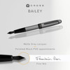 Cross Bailey Matte Grey Fountain Pen Fine Nib with PVD Black Accessories
