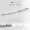 Cross Bailey Light Extra Fine Nib White Resin and Chrome Trim Fountain Pen