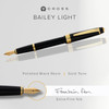 Cross Bailey Light Polished Medium Nib Black Resin Fountain Pen with Gold