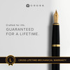 Cross Bailey Light Polished Medium Nib Black Resin Fountain Pen with Gold