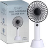 CUQOO USB Hand Held Rechargeable 1200mAh Mini Desk Fan White with Desk Stand