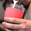 DrinkPod 12oz/340 ml Reusable Coffee Cup with Rotating Rubber Lip Volcano Red