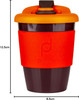 DrinkPod 12oz/340 ml Reusable Coffee Cup with Rotating Rubber Lip Volcano Red