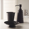 3 Piece Bathroom Accessory Set, Soap Dispenser, Dish and Tumbler Black