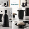 3 Piece Bathroom Accessory Set, Soap Dispenser, Dish and Tumbler Black
