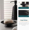 3 Piece Bathroom Accessory Set, Soap Dispenser, Dish and Tumbler Black
