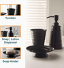 3 Piece Bathroom Accessory Set, Soap Dispenser, Dish and Tumbler Black