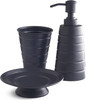 3 Piece Bathroom Accessory Set, Soap Dispenser, Dish and Tumbler Grey