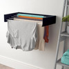 Wall Mounted Clothes Airer, Indoor Outdoor Retractable Clothes Drying Rack Black