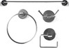 Bathroom Accessory Set Chrome with Towel Rail, Ring, Hook and Toilet Roll Holder