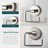 Bathroom Accessory Set Chrome with Towel Rail, Ring, Hook and Toilet Roll Holder