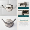 Bathroom Accessory Set Chrome with Towel Rail, Ring, Hook and Toilet Roll Holder