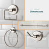 Bathroom Accessory Set Chrome with Towel Rail, Ring, Hook and Toilet Roll Holder