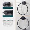 Bathroom Accessory Set Grey with Towel Rail, Ring, Hook and Toilet Roll Holder