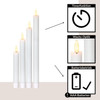 Set of 4 Wax Battery Operated LED Flickering Candles White