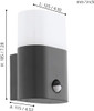 EGLO Favria LED Outdoor Wall Light 1-Bulb with Motion Sensor Aluminium Plastic