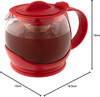Café Olé Plastic and Glass Teapot with Infuser, 1200ml 12 PACK Café Olé Plastic and Glass Teapot with Infuser, 1200ml 12 PACK
