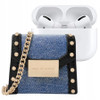 Ideal of Sweden Paloma Denim / Gold Apple Earbud Bag (Generation 1, 2, and Pro)