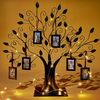 Family Tree Metal Decor with 6 Hanging Photo Frames