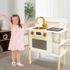 Wooden Contemporary Play Kitchen for Children, Oven Hotplate, Sink and Tap
