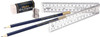 Helix Oxford Executive College Stationery Set with Folding Ruler, Pencils.