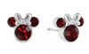 Minnie Mouse Silver Plated Stud Earrings with Beautiful Ruby Style Crystal