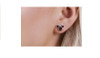 Minnie Mouse Silver Plated Stud Earrings with Beautiful Ruby Style Crystal