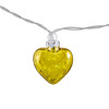 Gold glass heart Battery-powered Warm white 10 LED Indoor String lights