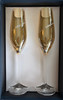 Diamante Epitome Collection Pair of Amber Tint Champagne Glasses with Crystals