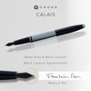 Cross Calais Matte Grey Fountain Pen Fine Nib with Black PVD Appointments