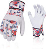 VGO Premium Geniune Goat Leather Puncture Resistant Gardening Gloves Small