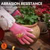 3 Pairs Garden and Work Gloves for Women Rubber Coating Pink, Green, Purple